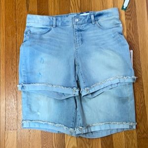 Lot of 2 Light Jean Terra & Sky Bermuda Shorts 14w